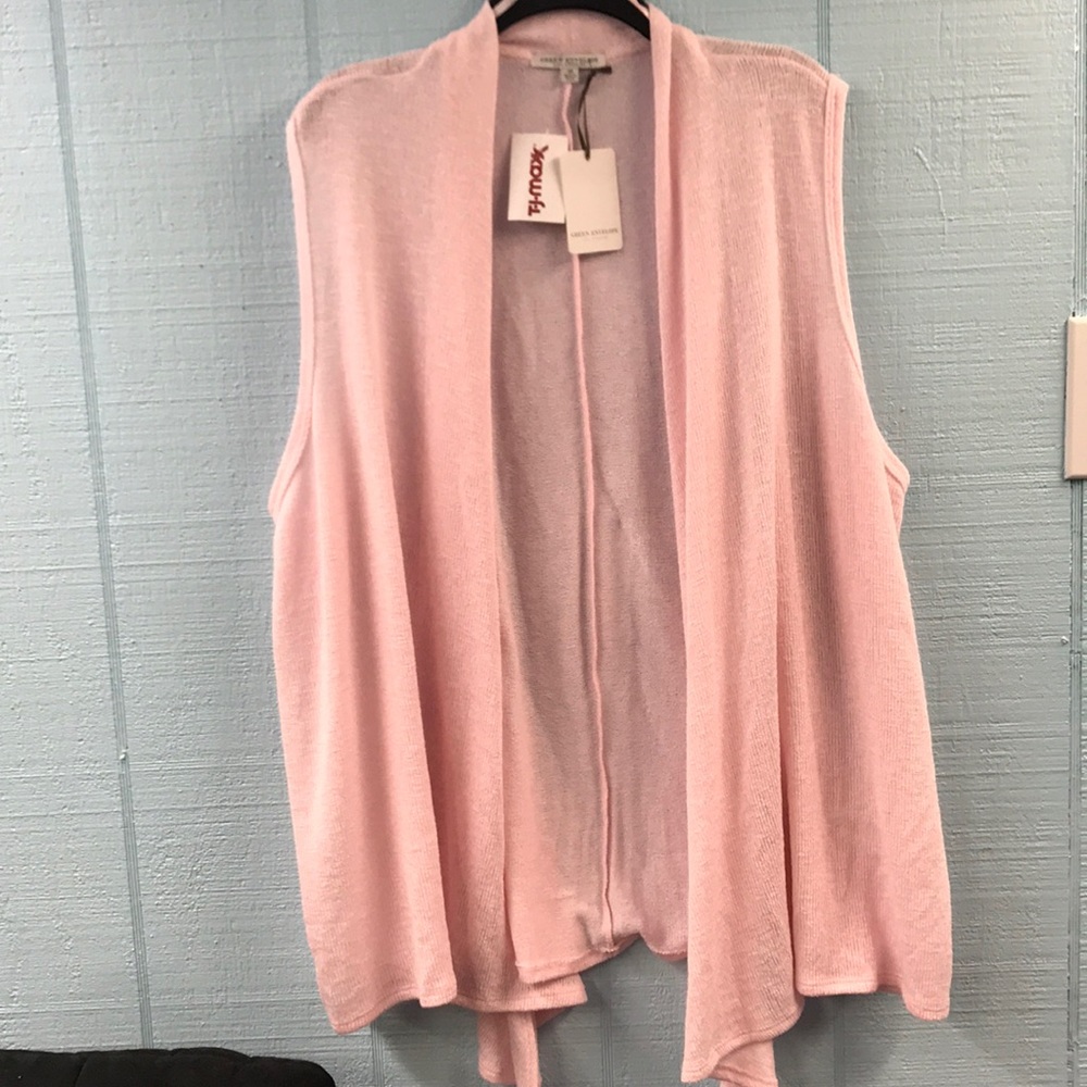 Soft pink women Plus size 1X Vest Wrap Sweater